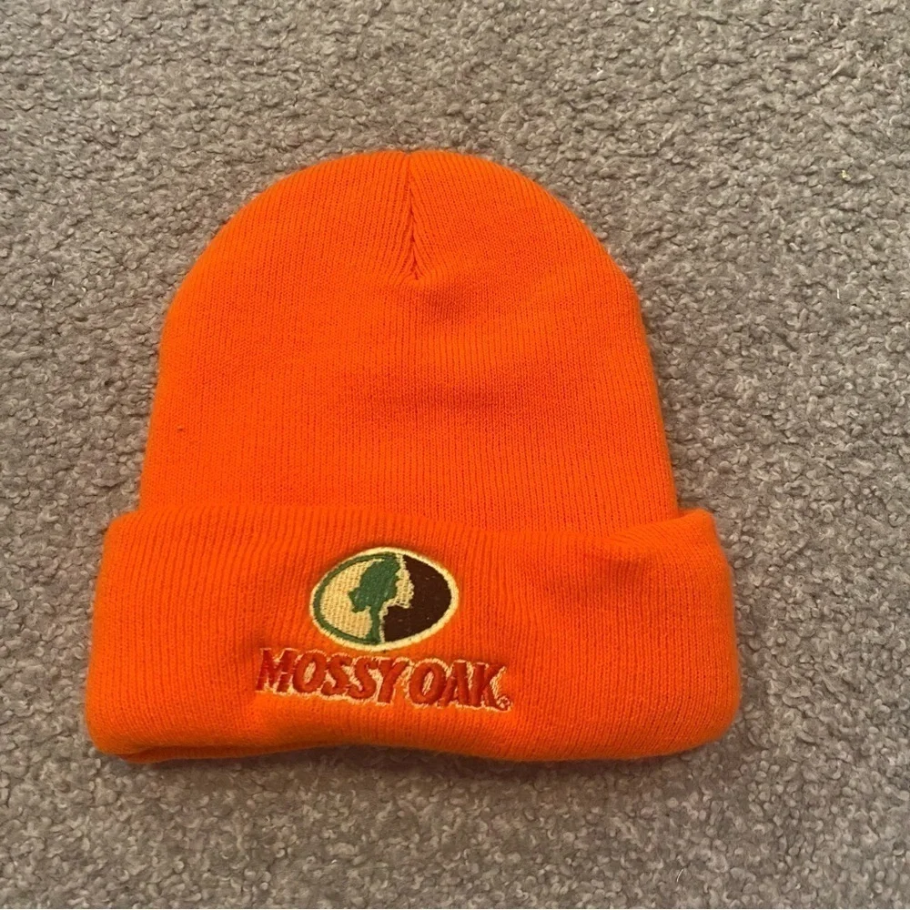Mossy Oak Orange Knit Beanie Hat Men’s Hunting Bright